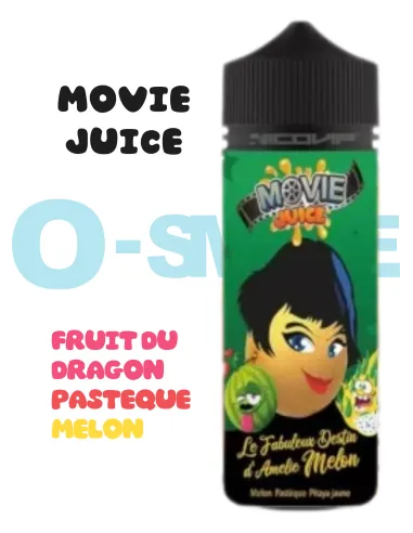 Le Fabuleux Destin d'Amélie Melon "Fruit du dragon, Pastèque, Melon"- 100ml - Movie Juice by Secret's LAb Le Fabuleux Destin d'Amélie Melon "Fruit du dragon, Pastèque, Melon"- 100ml - Movie Juice by Secret's LAb