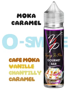 chez osmoke le Moka caramel "cafe, moka, vanille chantilly, caramel" - vaping in paris