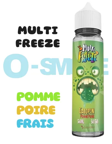 Eliquide Français Galopin Multi Freeze " Pomme Poire, frais " 50ml 0mg - Liquideo chez Osmoke Eliquide Français Galopin Multi Freeze " Pomme Poire, frais " 50ml 0mg - Liquideo chez Osmoke