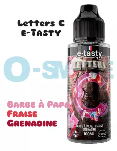 Barbe à papa, Fraise & Grenadine - Letters C - 100 ml Barbe à papa, Fraise & Grenadine - Letters C - 100 ml