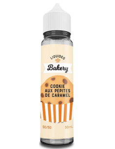 chez osmoke Cookie aux pépites de caramel de la collection Tentation de liquideo . Moelleux, fondant, un cookie tellement irrés