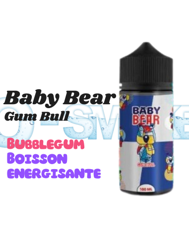 Gum Bull "Bubble Gum, Boisson énergisante" 100ml - Baby Bear by Secret's LAb