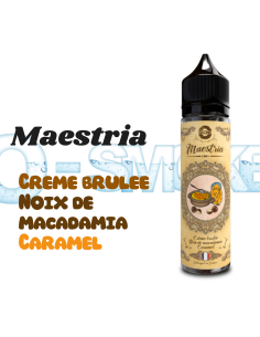 Chez Osmoke Dans la gamme Osmoke, des produits 100 % français, nous vous proposons le eliquide Maestria "Crème brulée, Noix de M