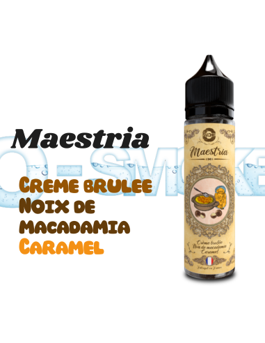 Chez Osmoke Dans la gamme Osmoke, des produits 100 % français, nous vous proposons le eliquide Maestria "Crème brulée, Noix de M