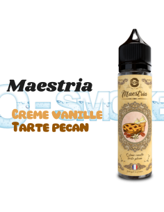 Chez Osmoke Dans la gamme Osmoke, des produits 100 % français, nous vous proposons le eliquide Maestria "Crème vanille, Tarte pé