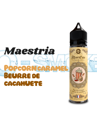 Chez Osmoke Dans la gamme Osmoke, des produits 100 % français, nous vous proposons le eliquide Maestria "Pop Corn Caramel, Beurr