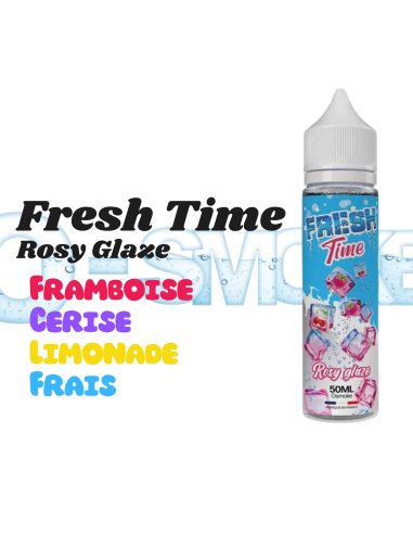 Dans la gamme Osmoke, des produits 100 % français, nous vous proposons le eliquide Rosy Glaze dans la gamme FRESH TIME.