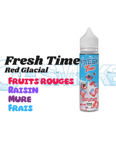 Dans la gamme Osmoke, des produits 100 % français, nous vous proposons le eliquide Red Glacial dans la gamme FRESH TIME.