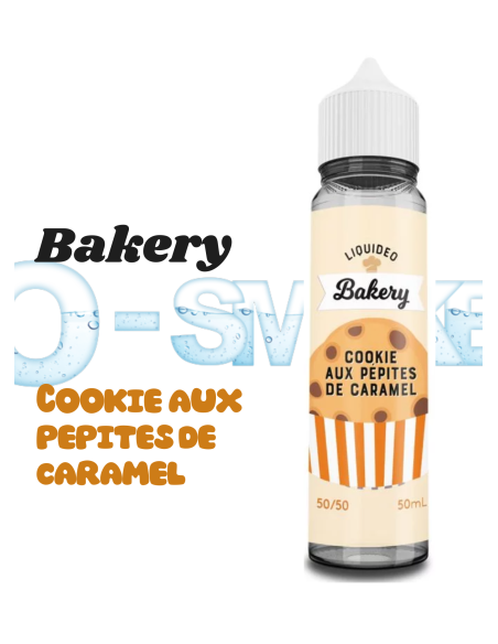 chez osmoke Cookie aux pépites de caramel de la collection Tentation de liquideo . Moelleux, fondant, un cookie tellement irrés
