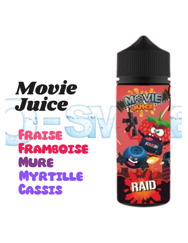 Raid "Fraise, Framboise, Mûre, Myrtille, Cassis"- 100ml - Movie Juice by Secret's LAb