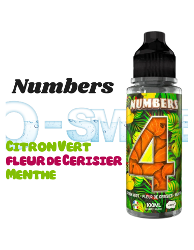 NUMBERS 4 "CITRON VERT, FLEUR DE CERISIER, MENTHE" - 100ml Etasty