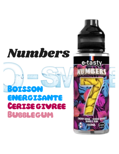 NUMBERS 7 "Boisson énergisante, Cerise givrée, Bubble gum" - 100ml Etasty