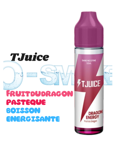 Dragon Energy "Fruit du dragon, pastèque, boisson énergisante" 50ml - TJuice