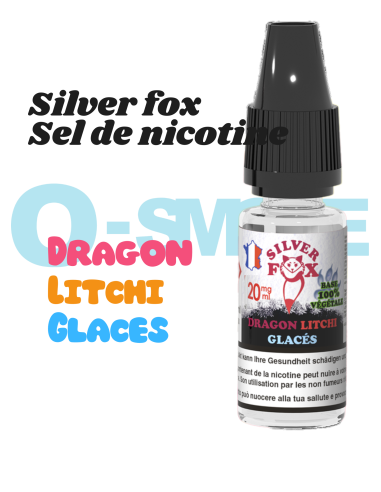Silver Fox sel de nicotine "Dragon, litchi, Glacés" puff saveur - VIP 10ml