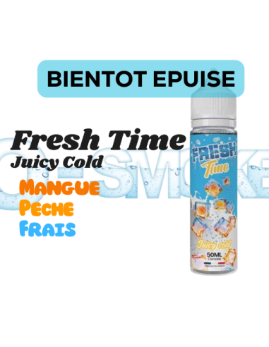 Dans la gamme Osmoke, des produits 100 % français, nous vous proposons le eliquide Jucy Cold dans la gamme FRESH TIME. DANS NOTR