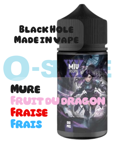 Black Hole "Mûre, Fruit du dragon, Fraise, Frais" 100ml - Made in vape