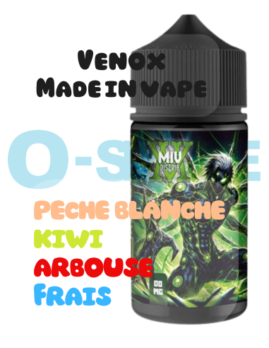Venox "Pêche blanche, Arbouse, Kiwi, Frais" 100ml - Made in vape