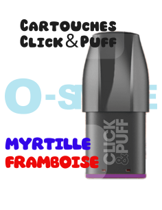 Cartouches Click & Puff "Myrtille Framboise" - X Bar
