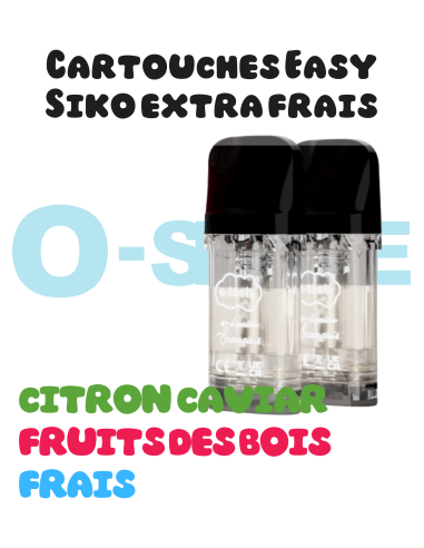 Cartouches EASY - Siko "citron caviar, fruits des bois, extra frais" X2 "E.tasty