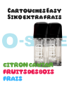 Cartouches EASY - Siko "citron caviar, fruits des bois, extra frais" X2 "E.tasty