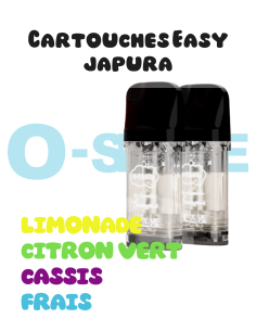 Cartouches EASY - Japura "Limonade, Citron vert, Cassis X2 "E.tasty