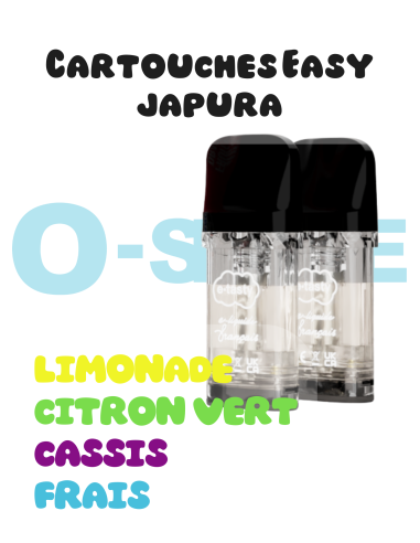 Cartouches EASY - Japura "Limonade, Citron vert, Cassis X2 "E.tasty