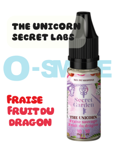 The Unicorn "Fraise - Fruit du dragon" sel de nicotine - Secret's LAb 10ml