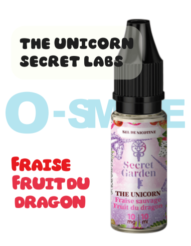 The Unicorn "Fraise - Fruit du dragon" sel de nicotine - Secret's LAb 10ml