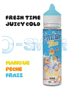 Dans la gamme Osmoke, des produits 100 % français, nous vous proposons le eliquide Jucy Cold dans la gamme FRESH TIME. DANS NOTR