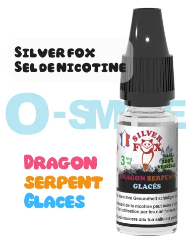 Silver Fox sel de nicotine "Dragon, serpent, Glacés" puff saveur - VIP 10ml Silver Fox sel de nicotine "Dragon, serpent, Glacés" puff saveur - VIP 10ml