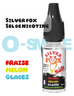 Silver Fox sel de nicotine "fraise melon glacé" puff saveur - VIP 10ml